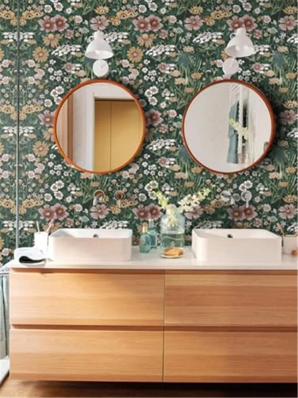 Peel Stick Floral Wallpaper Vintage Removable Contact Paper Waterproof Decor